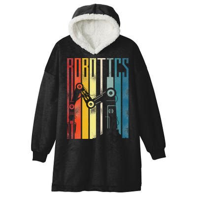 Robot Robotics Engineer Retro Robotics Hooded Wearable Blanket