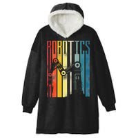 Robot Robotics Engineer Retro Robotics Hooded Wearable Blanket