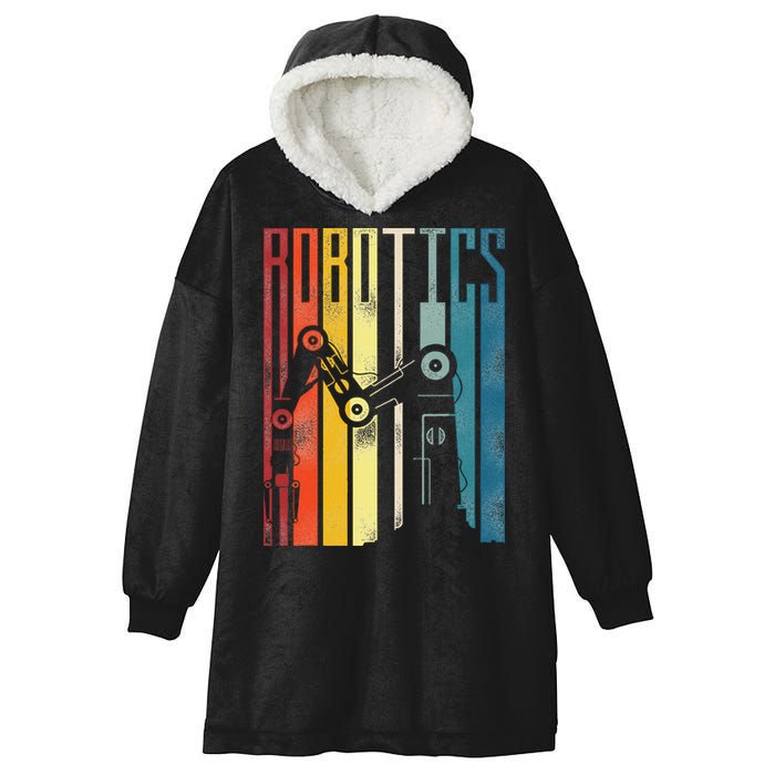 Robot Robotics Engineer Retro Robotics Hooded Wearable Blanket