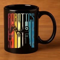 Robot Robotics Engineer Retro Robotics 11oz C Handle Ceramic Mug