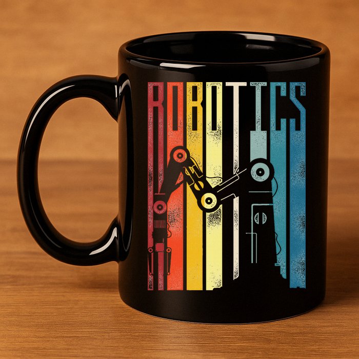 Robot Robotics Engineer Retro Robotics 11oz C Handle Ceramic Mug