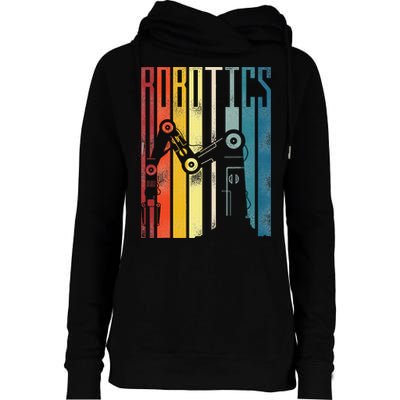Robot Robotics Engineer Retro Robotics Womens Funnel Neck Pullover Hood
