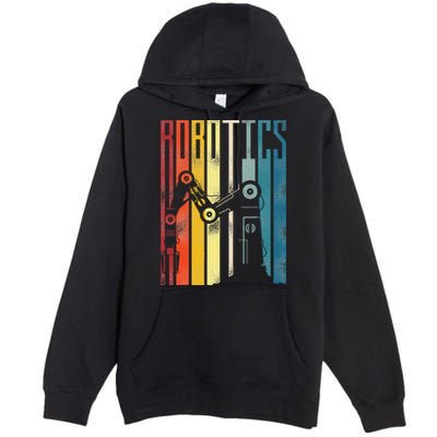 Robot Robotics Engineer Retro Robotics Premium Pullover Hoodie