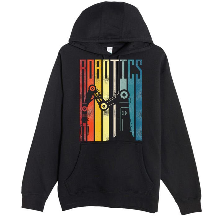 Robot Robotics Engineer Retro Robotics Premium Pullover Hoodie