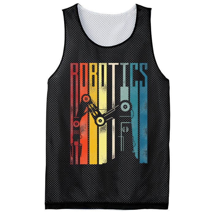 Robot Robotics Engineer Retro Robotics Mesh Reversible Basketball Jersey Tank