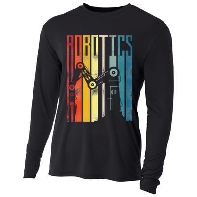 Robot Robotics Engineer Retro Robotics Cooling Performance Long Sleeve Crew
