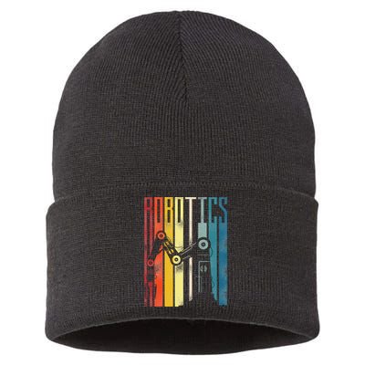 Robot Robotics Engineer Retro Robotics Sustainable Knit Beanie