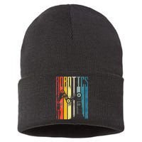 Robot Robotics Engineer Retro Robotics Sustainable Knit Beanie