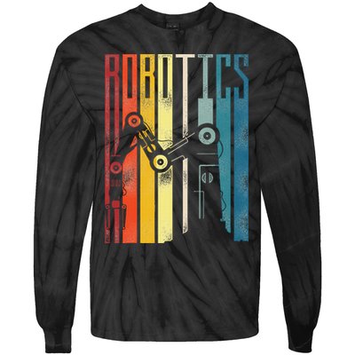 Robot Robotics Engineer Retro Robotics Tie-Dye Long Sleeve Shirt