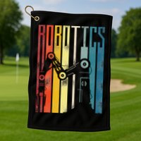 Robot Robotics Engineer Retro Robotics Golf Towel