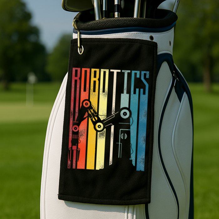 Robot Robotics Engineer Retro Robotics Golf Towel