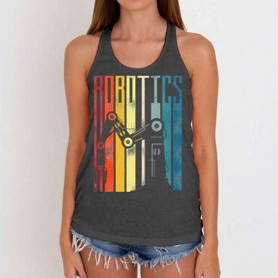 Robot Robotics Engineer Retro Robotics Women's Knotted Racerback Tank