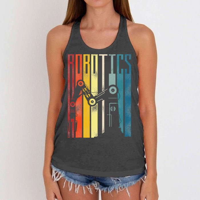 Robot Robotics Engineer Retro Robotics Women's Knotted Racerback Tank