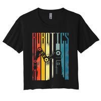 Robot Robotics Engineer Retro Robotics Crop Top