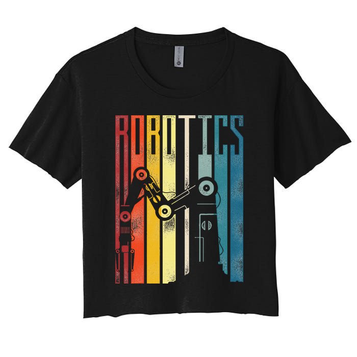 Robot Robotics Engineer Retro Robotics Crop Top