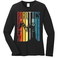 Robot Robotics Engineer Retro Robotics Ladies Long Sleeve Shirt
