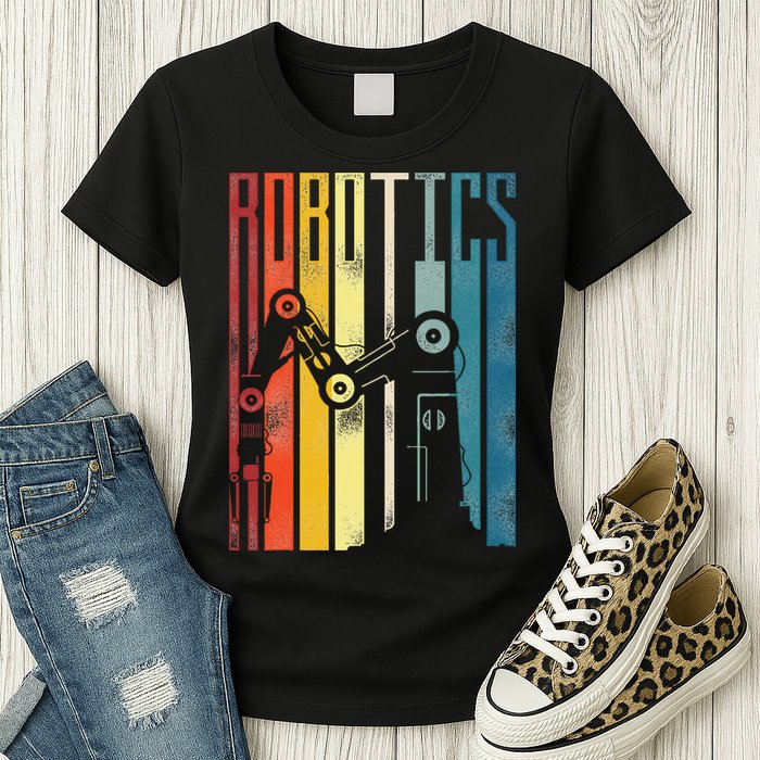 Robot Robotics Engineer Retro Robotics Womens T-Shirt