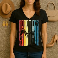 Robot Robotics Engineer Retro Robotics Women's V-Neck T-Shirt