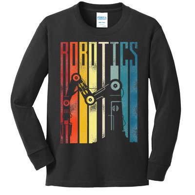 Robot Robotics Engineer Retro Robotics Kids Long Sleeve Shirt