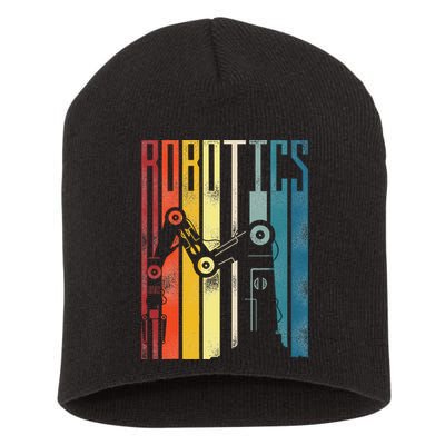 Robot Robotics Engineer Retro Robotics Short Acrylic Beanie