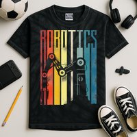 Robot Robotics Engineer Retro Robotics Kids Tie-Dye T-Shirt