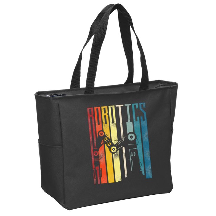 Robot Robotics Engineer Retro Robotics Zip Tote Bag