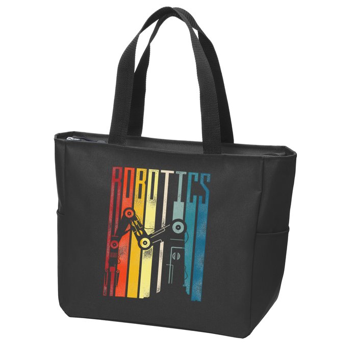 Robot Robotics Engineer Retro Robotics Zip Tote Bag
