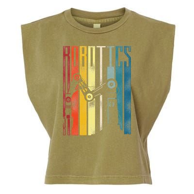 Robot Robotics Engineer Retro Robotics Garment-Dyed Women's Muscle Tee
