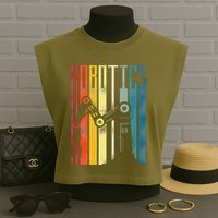 Robot Robotics Engineer Retro Robotics Garment-Dyed Women's Muscle Tee