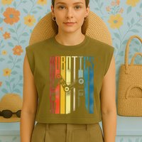 Robot Robotics Engineer Retro Robotics Garment-Dyed Women's Muscle Tee