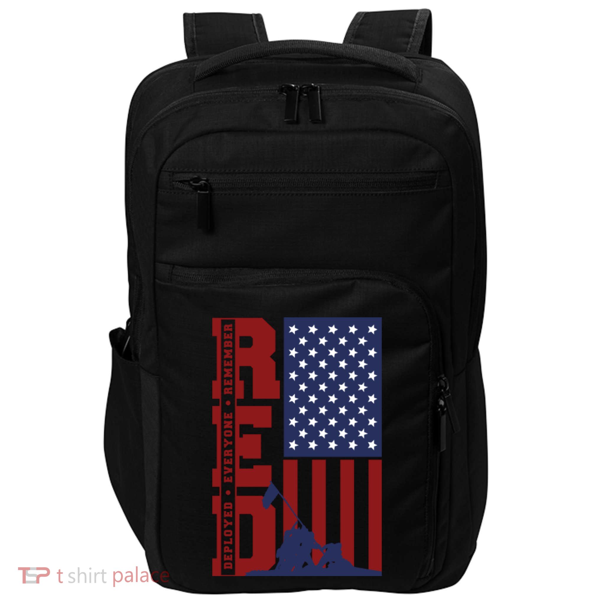 Red Remember Everyone Deployed Impact Tech Backpack