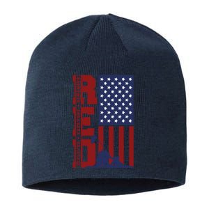 Red Remember Everyone Deployed Sustainable Beanie