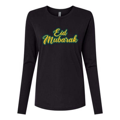 Retro Ramadan Eid Mubarak Womens Cotton Relaxed Long Sleeve T-Shirt