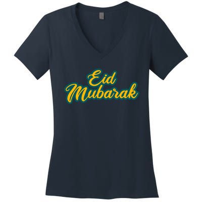 Retro Ramadan Eid Mubarak Women's V-Neck T-Shirt