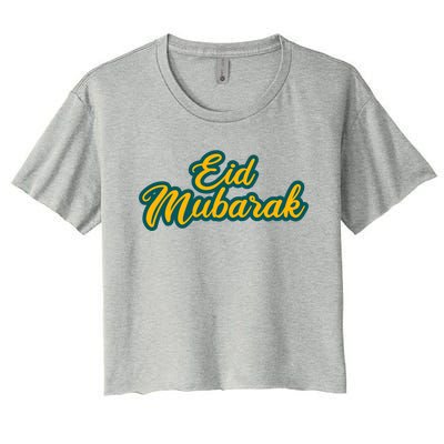 Retro Ramadan Eid Mubarak Women's Crop Top Tee