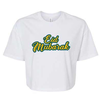 Retro Ramadan Eid Mubarak Bella+Canvas Jersey Crop Tee