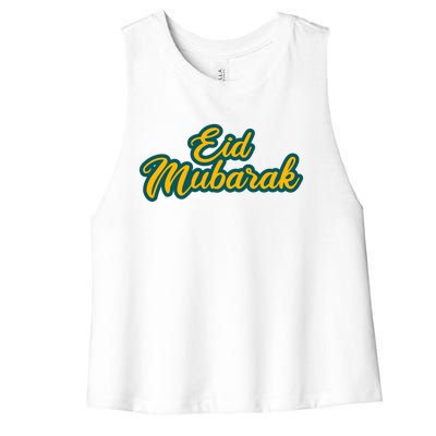 Retro Ramadan Eid Mubarak Women's Racerback Cropped Tank