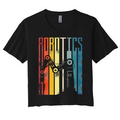 Robot Robotics Engineer Vintage Robotics Women's Crop Top Tee