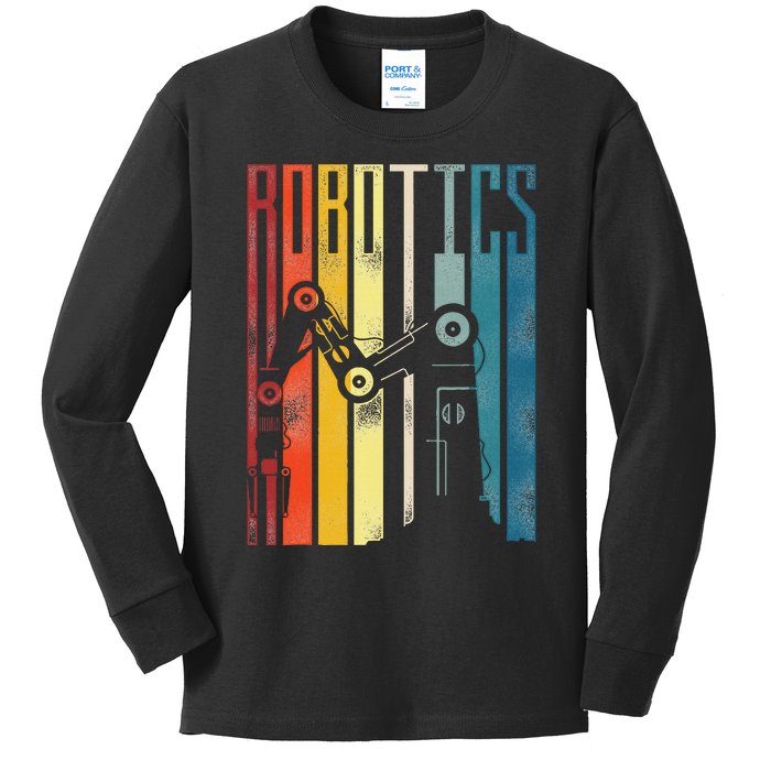 Robot Robotics Engineer Vintage Robotics Kids Long Sleeve Shirt