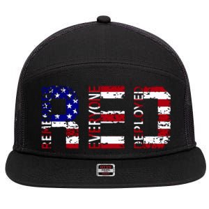 RED Remove Everyone Deployed 7 Panel Mesh Trucker Snapback Hat