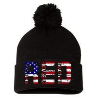 RED Remove Everyone Deployed Pom Pom 12in Knit Beanie