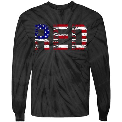 RED Remove Everyone Deployed Tie-Dye Long Sleeve Shirt