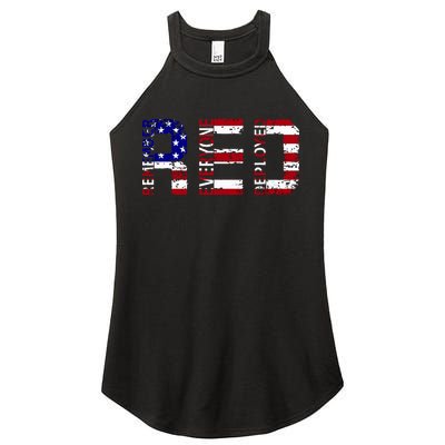RED Remove Everyone Deployed Women's Perfect Tri Rocker Tank