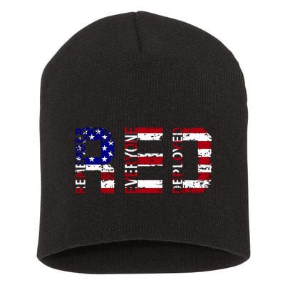 RED Remove Everyone Deployed Short Acrylic Beanie