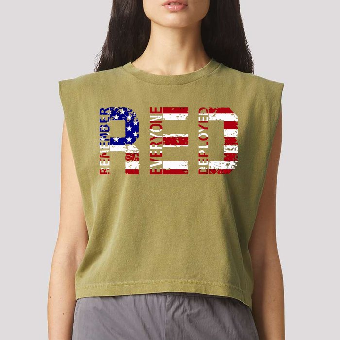 RED Remove Everyone Deployed Garment-Dyed Women's Muscle Tee