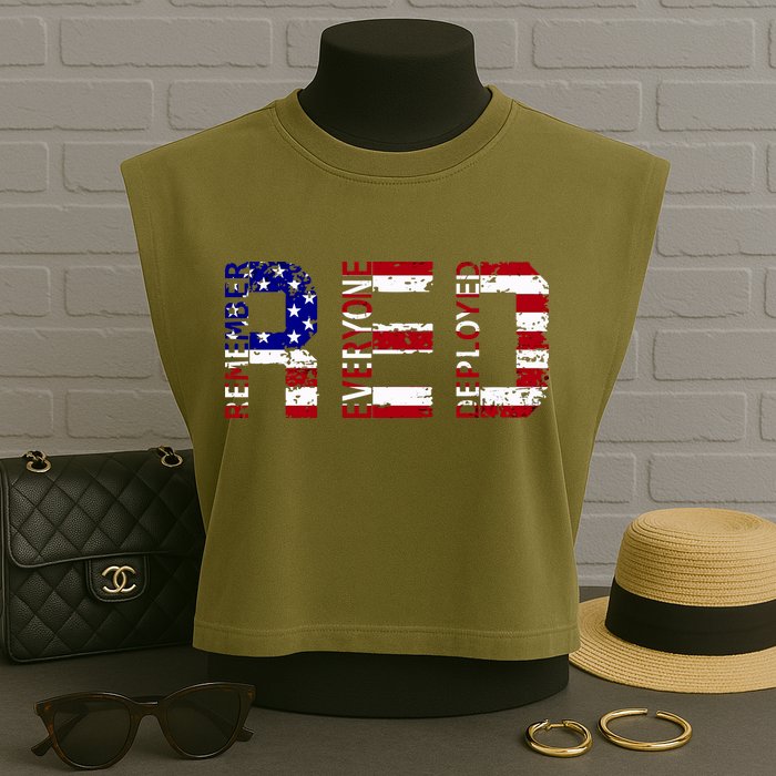 RED Remove Everyone Deployed Garment-Dyed Women's Muscle Tee