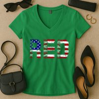 RED Remove Everyone Deployed Women's V-Neck T-Shirt