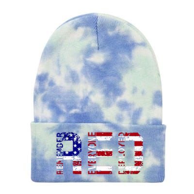 RED Remove Everyone Deployed Tie Dye 12in Knit Beanie