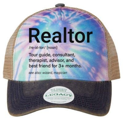 Realtor Real Estate Funny Real Estate Legacy Tie Dye Trucker Hat