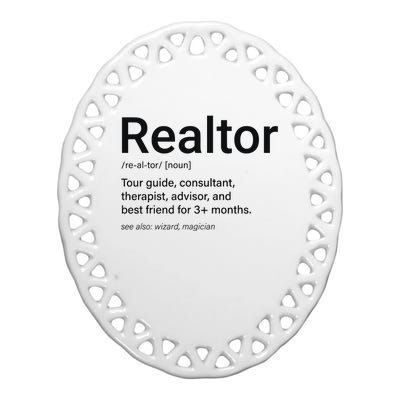 Realtor Real Estate Funny Real Estate Ceramic Oval Ornament